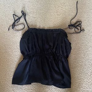 Black shoulder tie tank top size M